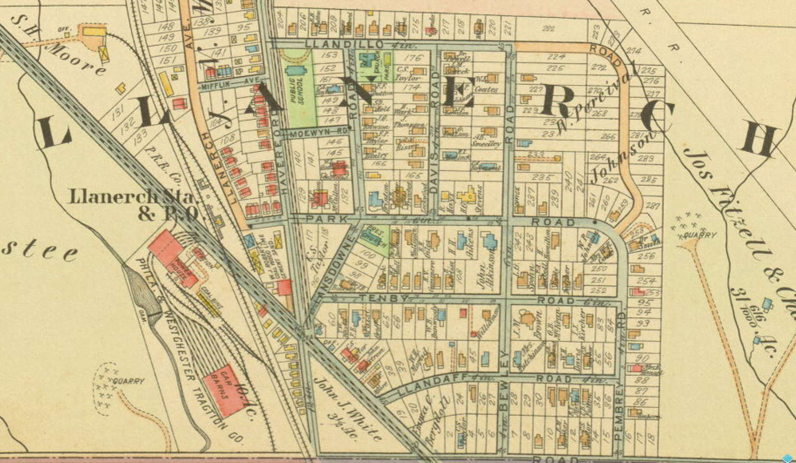 Map of Llanerch 1913